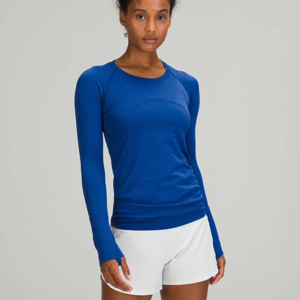 Swiftly Tech Long Sleeve Shirt 2.0 Symphony (Royal / Sapphire) Blue HIP length